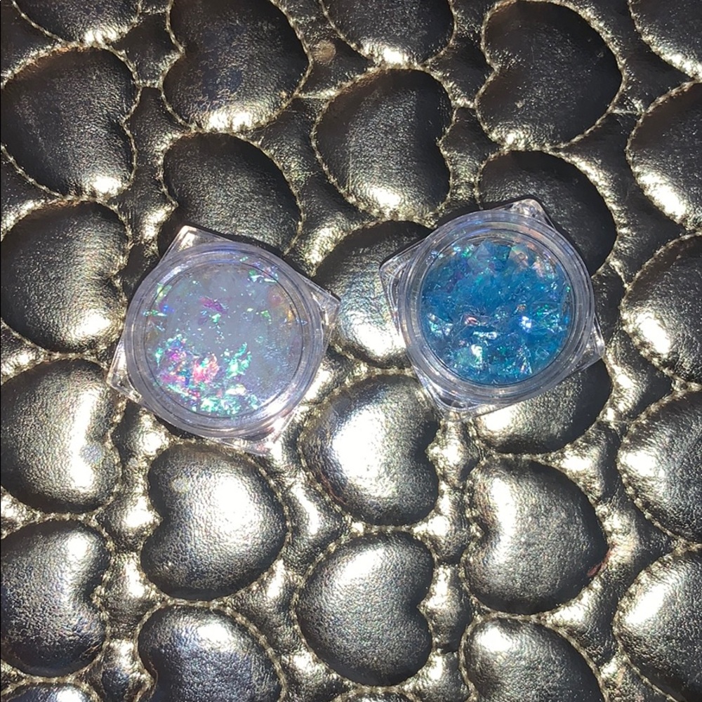 Blue & Clear Iridescent Flakes for nail art - Picture 2 of 2